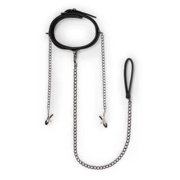 Easytoys Lead & Nipple Clamps Collar Restraint Set Easytoys Lead & Nipple Clamps Collar Restraint Set