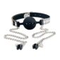 CalusBreathableBallGagWithNippleClampSilver2