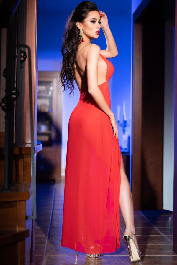 LenjerieSexyCR3275LongBabydollRed2 LenjerieSexyCR3275LongBabydollRed2