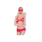 CR 4193 L Red Open Bra 3 pc Set
